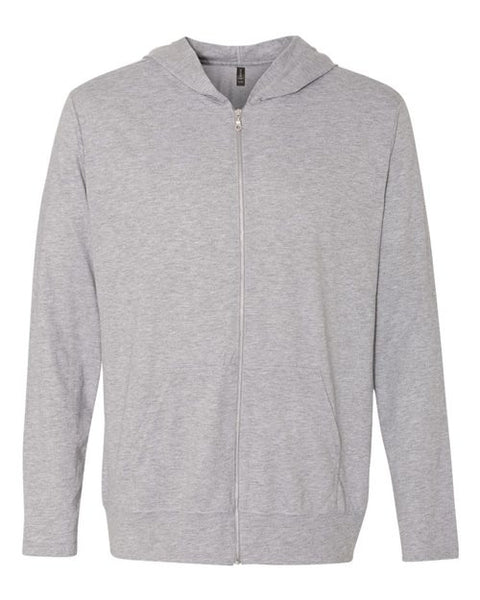 4449 Triblend Full Zip Hooded Long Sleeve Tshirt