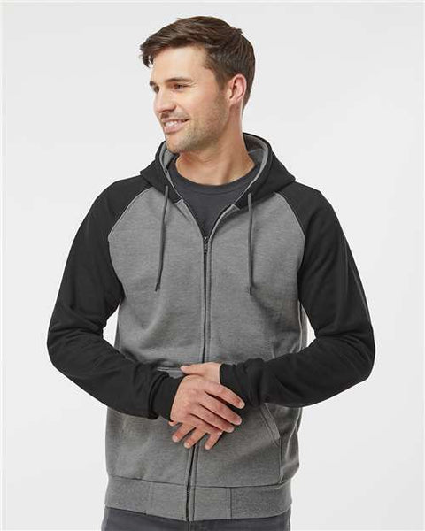 King Fashion - KF4048 - Fleece Raglan Hooded Full-Zip Sweatshirt