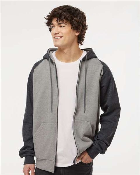 King Fashion - KF4048 - Fleece Raglan Hooded Full-Zip Sweatshirt