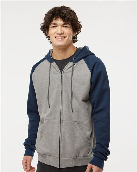 King Fashion - KF4048 - Fleece Raglan Hooded Full-Zip Sweatshirt