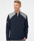 Textured Mixed Media Quarter-Zip Pullover