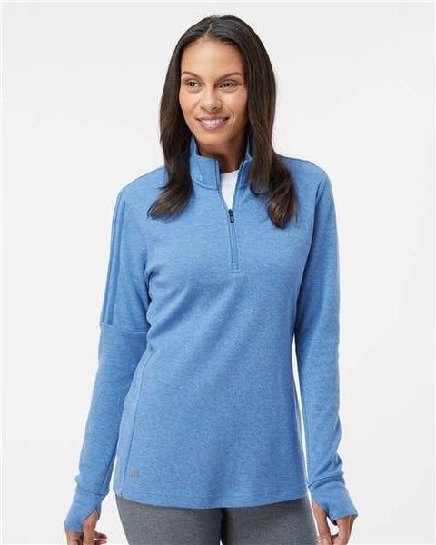 Adidas - A555 - Women's 3-Stripes Quarter-Zip Sweater