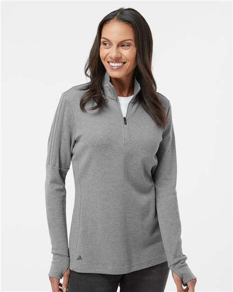 Adidas - A555 - Women's 3-Stripes Quarter-Zip Sweater