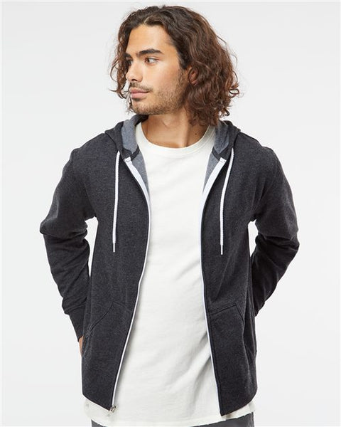 Lightweight Full Zip Hooded Sweatshirt