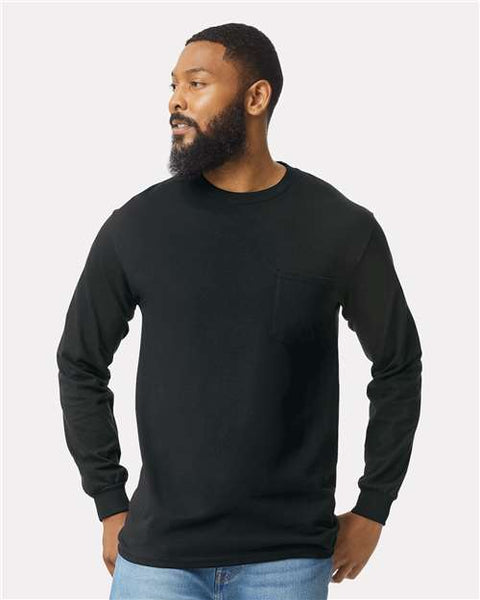 Gildan - 2410 - Ultra Cotton® Long Sleeve Pocket T-Shirt