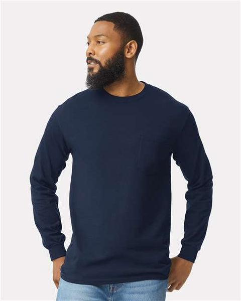 Gildan - 2410 - Ultra Cotton® Long Sleeve Pocket T-Shirt