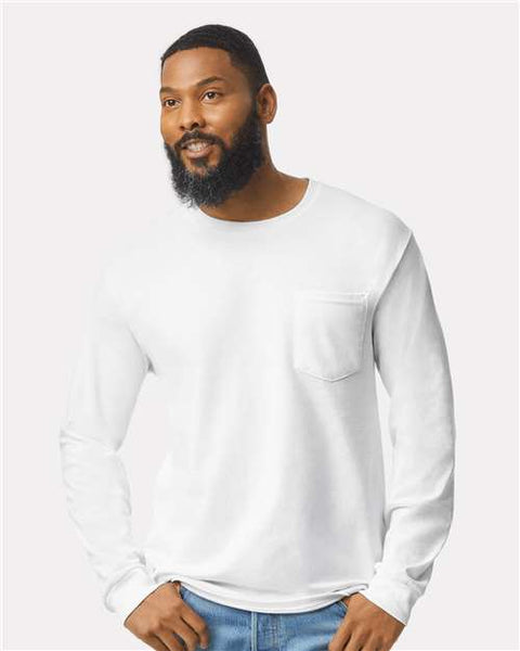 Gildan - 2410 - Ultra Cotton® Long Sleeve Pocket T-Shirt