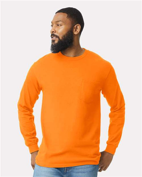 Gildan - 2410 - Ultra Cotton® Long Sleeve Pocket T-Shirt