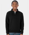 3065 Youth Quarter Zip Cadet Collar Sweatshirt