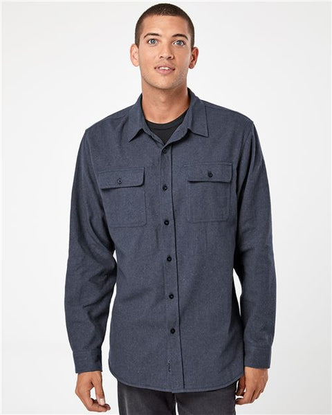 3316 Solid Long Sleeve Flannel Shirt