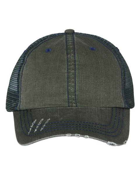 Mega Cap - 6990 - Herringbone Trucker Cap