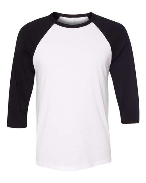 BELLA + CANVAS - 3200 - Three-Quarter Sleeve Baseball Tee