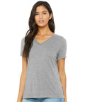 4195 Womens Relaxed Heather CVC V Neck Tee