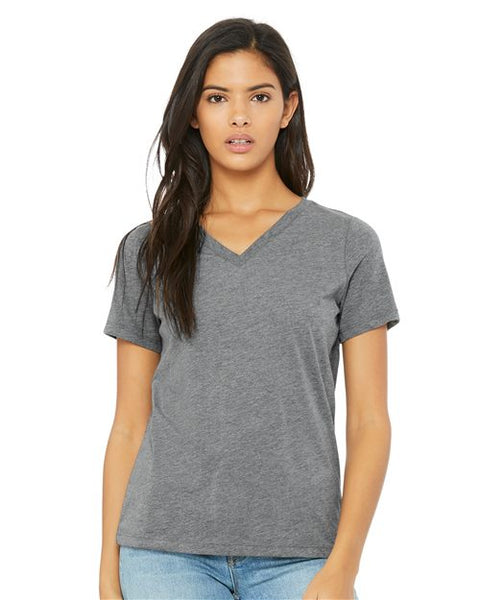 4196 Womens Relaxed Triblend Short Sleeve V Neck Tee