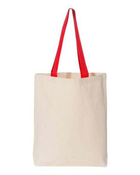 Q-Tees - Q4400 - 11L Canvas Tote with Contrast-Color Handles