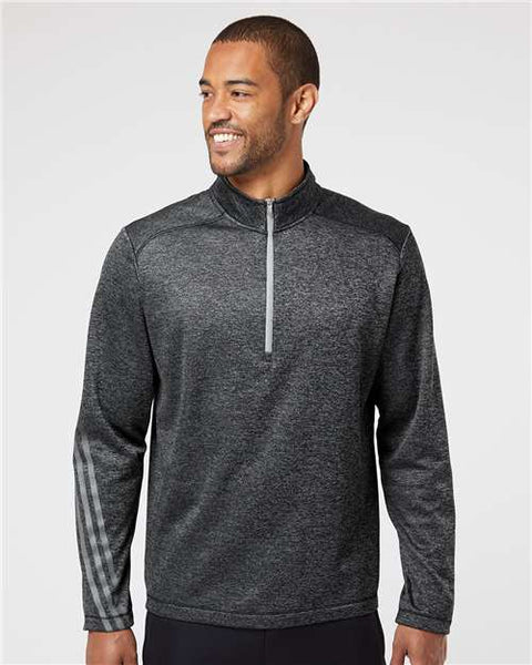 Adidas - A284 - Brushed Terry Heathered Quarter-Zip Pullover