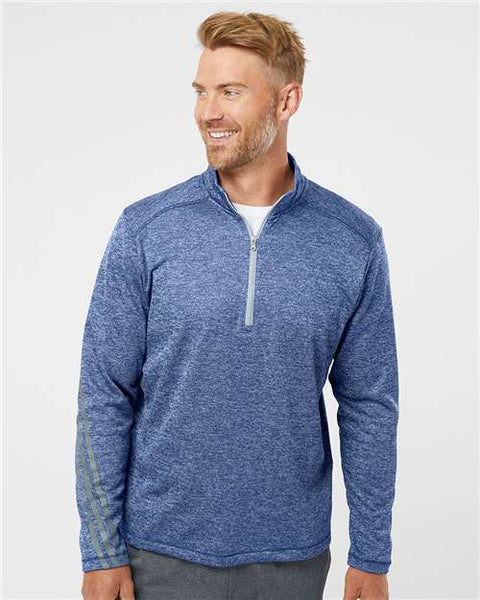 Adidas - A284 - Brushed Terry Heathered Quarter-Zip Pullover