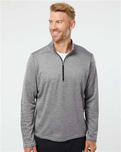 Adidas - A284 - Brushed Terry Heathered Quarter-Zip Pullover