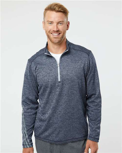 Adidas - A284 - Brushed Terry Heathered Quarter-Zip Pullover