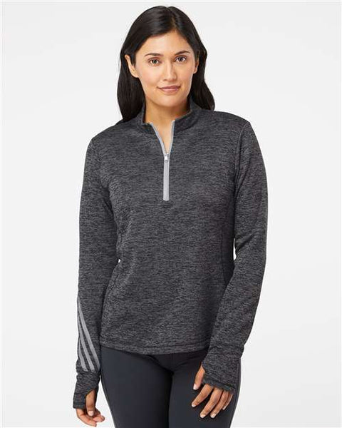 Adidas - A285 - Women's Brushed Terry Heathered Quarter-Zip Pullover