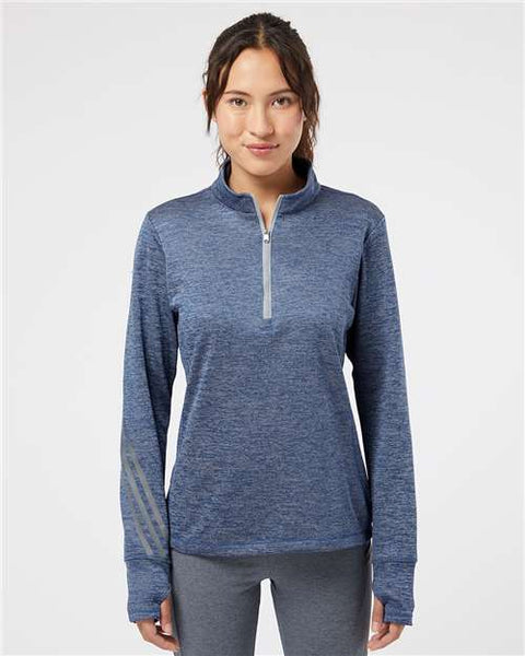 Adidas - A285 - Women's Brushed Terry Heathered Quarter-Zip Pullover