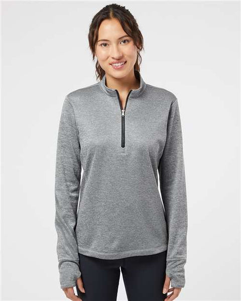 Adidas - A285 - Women's Brushed Terry Heathered Quarter-Zip Pullover