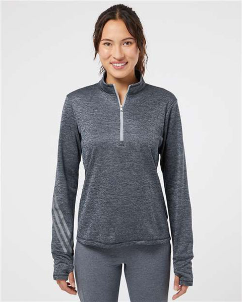 Adidas - A285 - Women's Brushed Terry Heathered Quarter-Zip Pullover