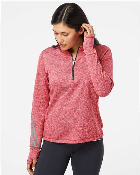 Adidas - A285 - Women's Brushed Terry Heathered Quarter-Zip Pullover