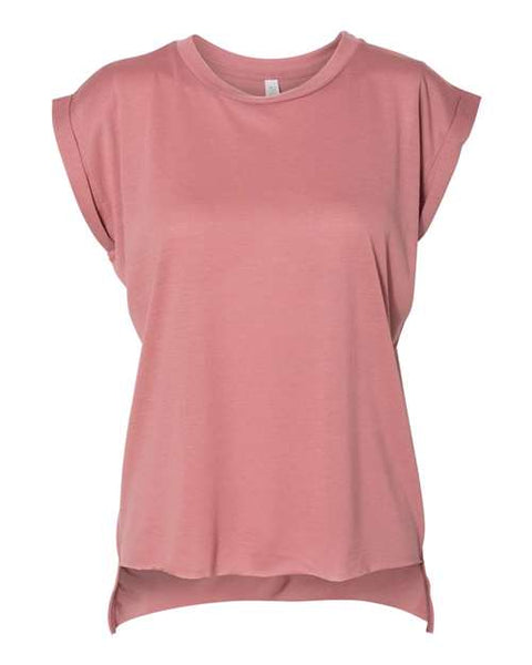 BELLA + CANVAS - 8804 - Women’s Flowy Rolled Cuffs Muscle Tee