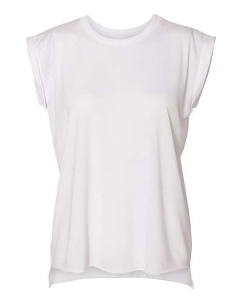 BELLA + CANVAS - 8804 - Women’s Flowy Rolled Cuffs Muscle Tee