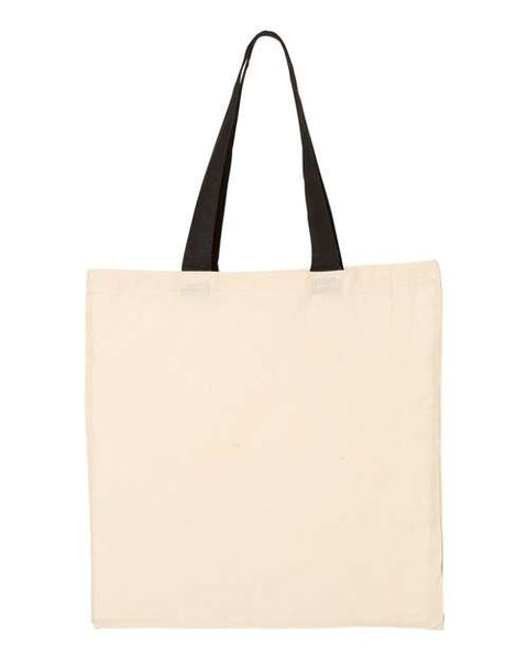 Q-Tees - QTB6000 - Economical Tote with Contrast-Color Handles