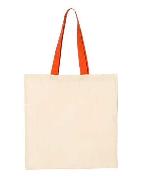 Q-Tees - QTB6000 - Economical Tote with Contrast-Color Handles