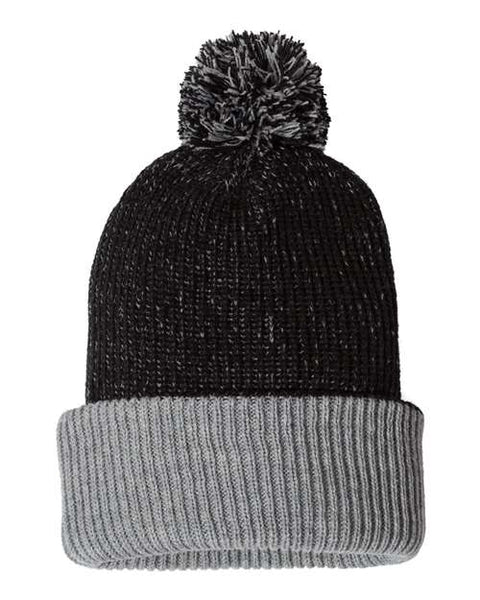 Sportsman - SP70 - 12" Speckled Pom-Pom Cuffed Beanie