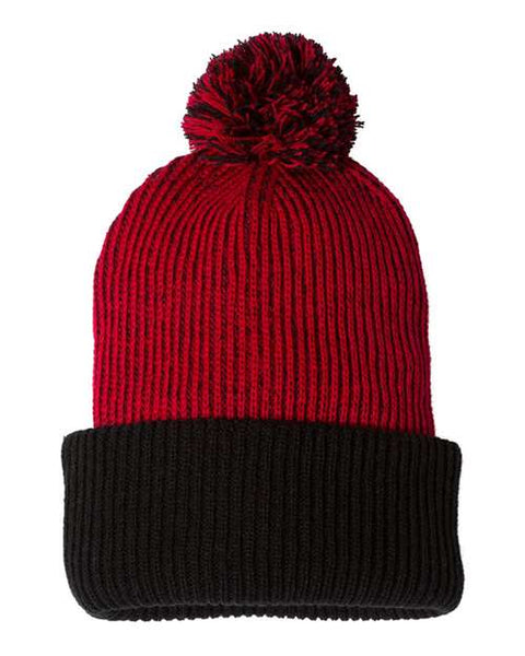 Sportsman - SP70 - 12" Speckled Pom-Pom Cuffed Beanie