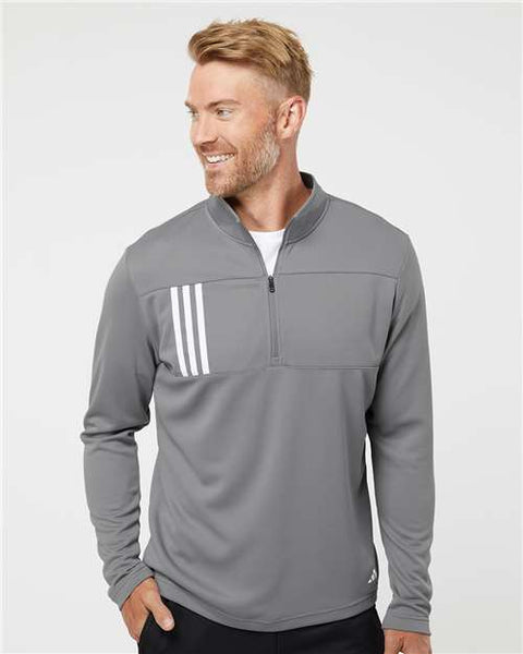 Adidas - A482 - 3-Stripes Double Knit Quarter-Zip Pullover