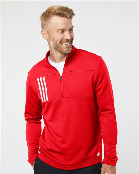 Adidas - A482 - 3-Stripes Double Knit Quarter-Zip Pullover