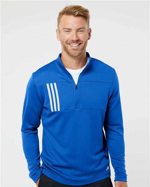 Adidas - A482 - 3-Stripes Double Knit Quarter-Zip Pullover