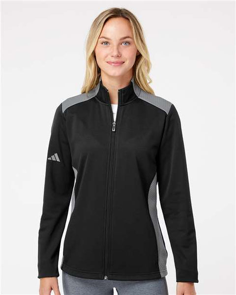 Adidas - A529 - Women's Textured Mixed Media Full-Zip Jacket