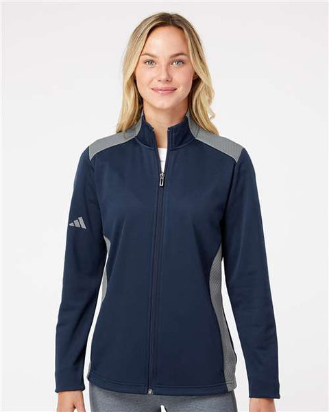 Adidas - A529 - Women's Textured Mixed Media Full-Zip Jacket