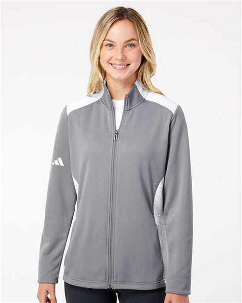 Adidas - A529 - Women's Textured Mixed Media Full-Zip Jacket